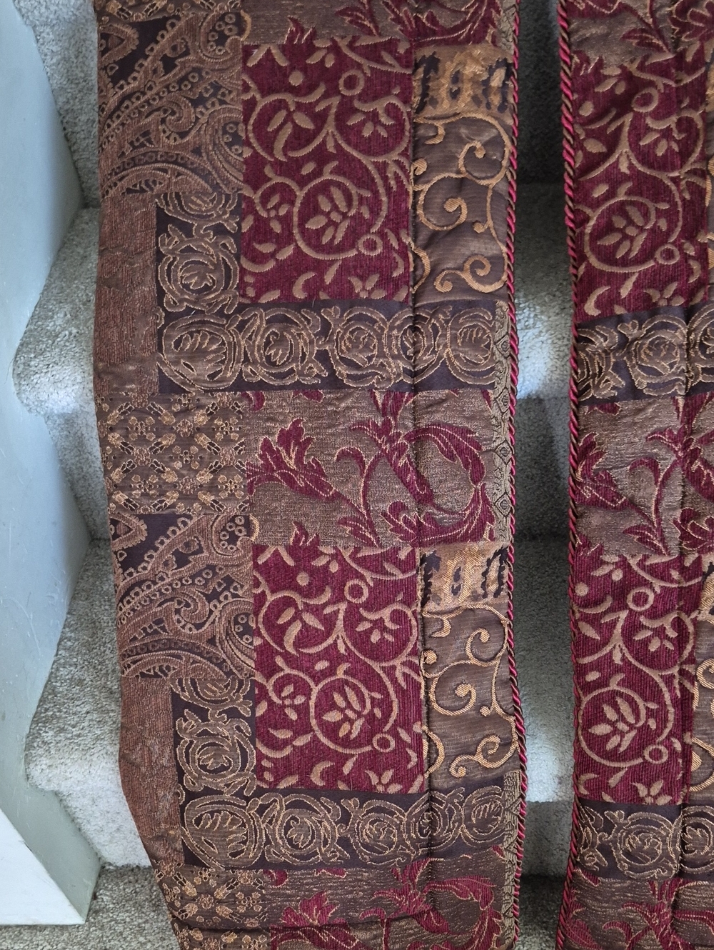 Two Burgundy Gold Croscill Pillow Shams King Size - Picture 2 of 4